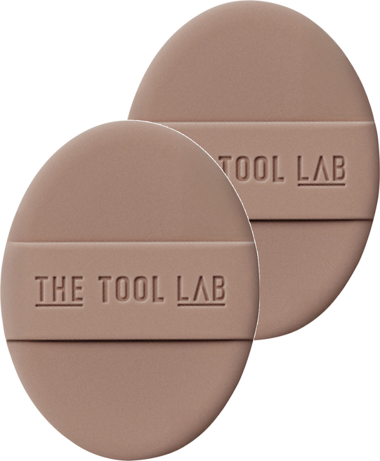 THE TOOL LAB 持久水潤彈力粉撲 (加厚款), 2個, 摩卡