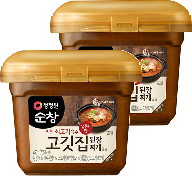 清淨園 Sunchang 烤肉店大醬湯調味料, 450g, 2個