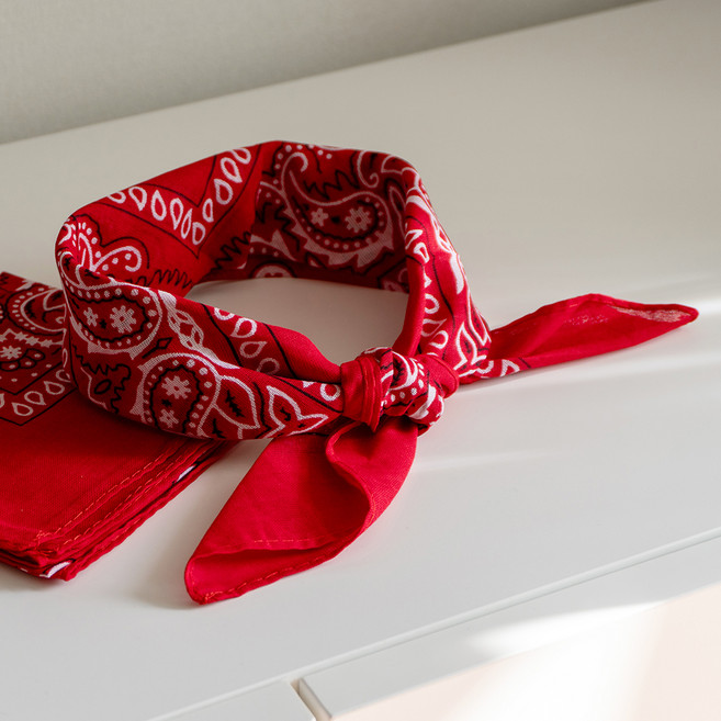 굿굿샵 등산 반다나 페이즐리 손수건, 레드, 3개