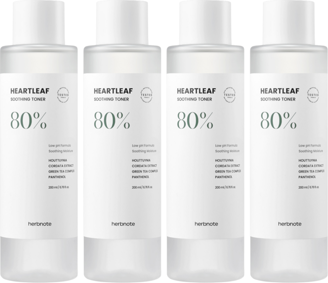 herbnote 魚腥草80%弱酸性鎮靜化妝水, 200ml, 4個