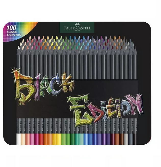 FABER-CASTELL 輝柏 黑旋風極軟油性色鉛筆, 100色, 1組