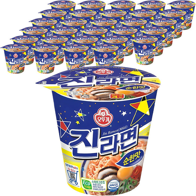 오뚜기 진라면 순한맛 컵 65g, 60개
