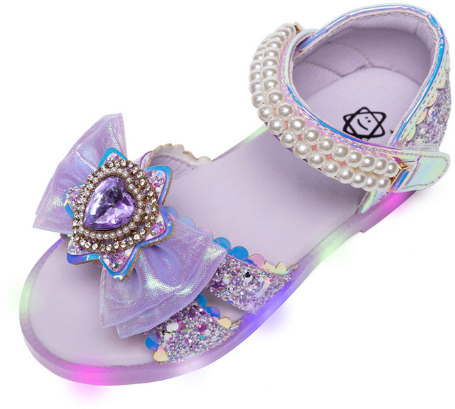 라스텔라 여아용 슈팅스타 LED 공주 샌들