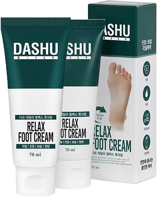 다슈 데일리 릴렉스 각질제거 고보습케어 풋크림, 70ml, 2개, 1개입