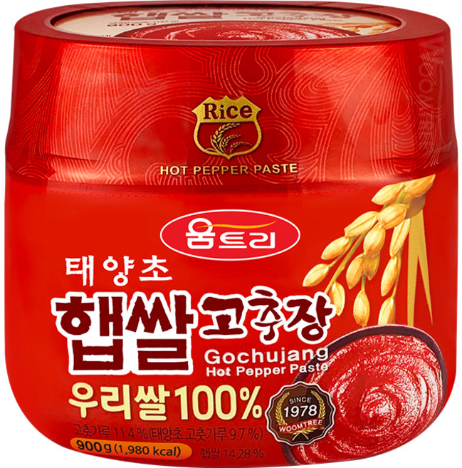 움트리 태양초 햅쌀 고추장, 900g, 1개