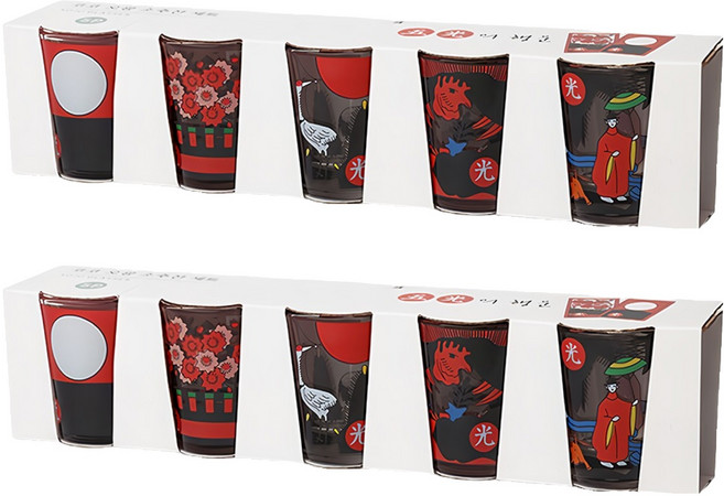 韓國花牌 燒酒杯 5件組, 五光花牌, 2組