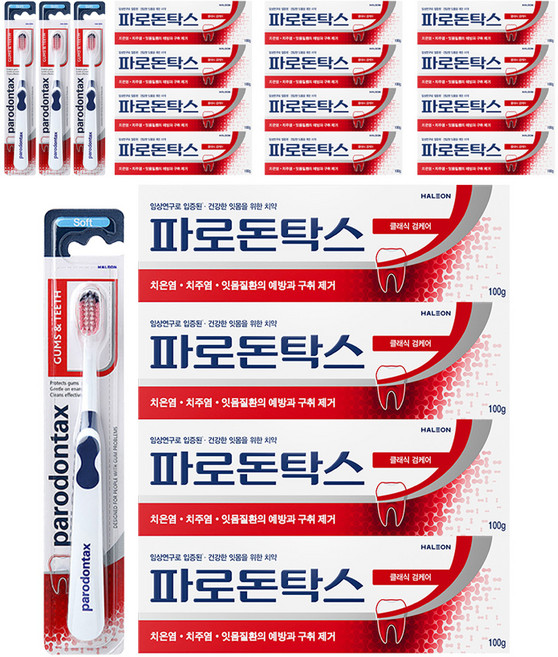 파로돈탁스 클래식 검케어 치약 100g 4개 + 파로돈탁스 검앤티스 칫솔 1개, 4세트