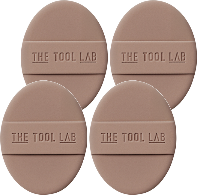 THE TOOL LAB 持久水潤彈力粉撲 (加厚款), 4個, 摩卡