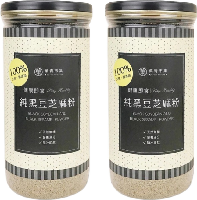 GreenMarket 菓青市集 黑豆芝麻粉, 300g, 2罐