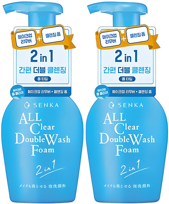 센카 올 클리어 더블 워시 폼 클렌저, 150ml, 2개