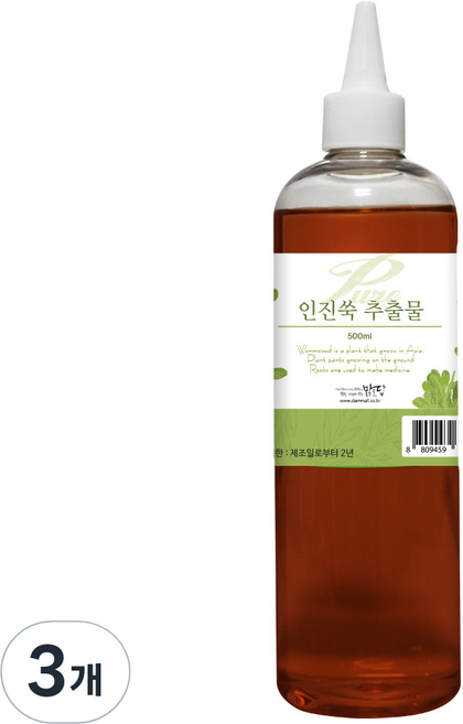 맑을담 인진쑥 추출물 퓨어 500ml, 3개