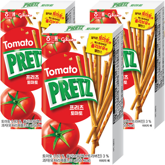 프리츠 토마토 막대과자, 33g, 3개