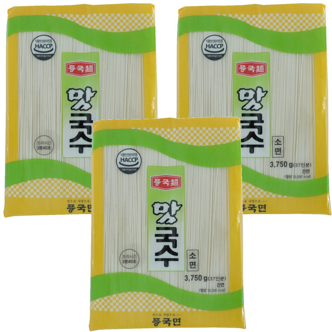 풍국면 맛국수 소면, 3.75kg, 3개