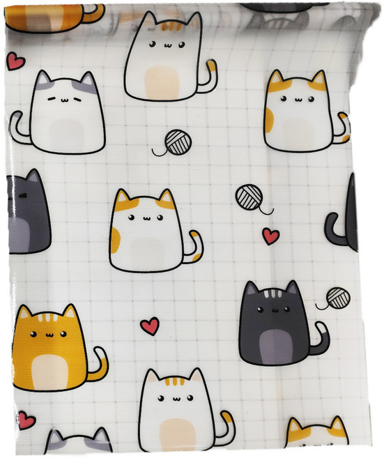 WA. WALL ART 靜電玻璃貼 防窺透光防水 PVC材質 60x300cm, 卡通貓 白色, 1件