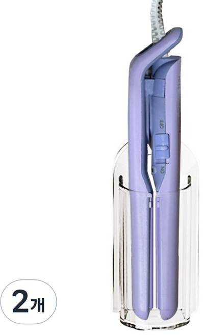 셀리빙 무타공 탈부착 미니 고데기 거치대, 투명, 2개