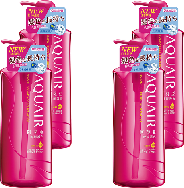 AQUAIR 阿葵亞 瞬耀護色洗髮精 保濕型, 600ml, 4瓶