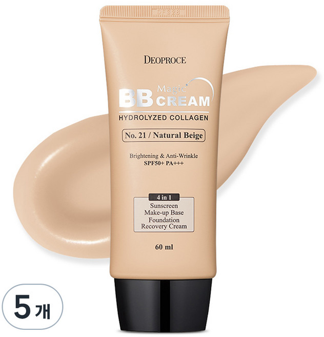 디오프러스 매직 비비크림 SPF50+ PA+++, 21호 내추럴베이지, 60ml, 5개