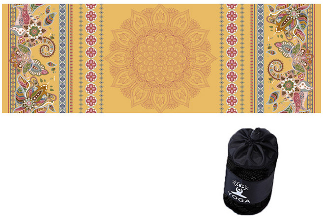 사비나 논슬립 패턴 요가 매트 타올, 황연꽃, 1개