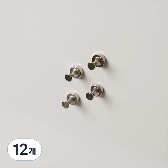 바나코 이지 클램프 데스크 파티션 호환 마그네틱 기본핀, 실버, 12개