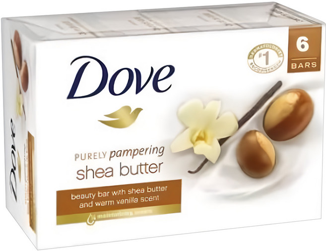 Dove 多芬 Purely Pampering 乳木果油香皂 香草香 636g (6入) 身體清潔 保濕滋潤, 106g, 6個