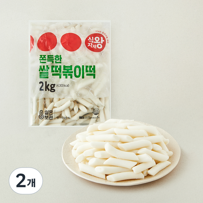 식자재왕 쫀득한 쌀 떡볶이떡, 2kg, 2개
