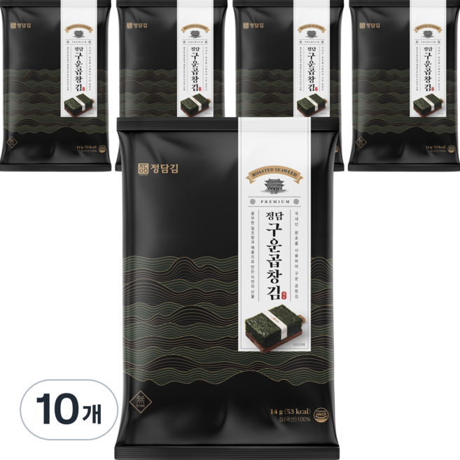 정담김 정담 구운 곱창김, 14g, 10개