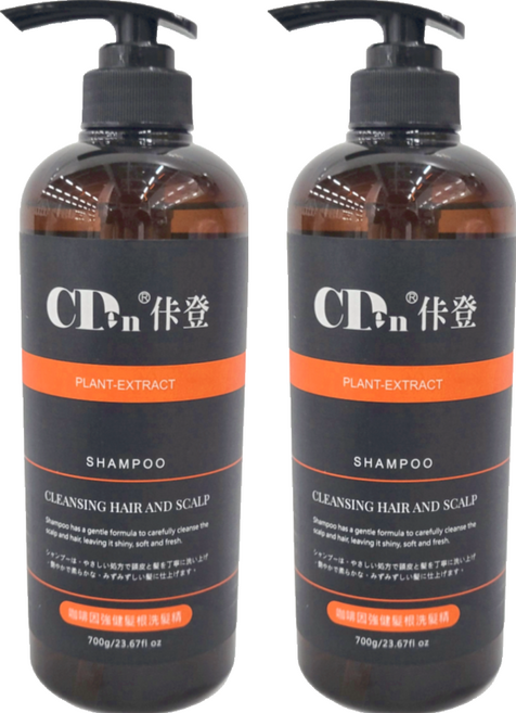 CDen 佧登 咖啡因強健髮根洗髮精 溫和洗淨 控油, 700g, 2瓶