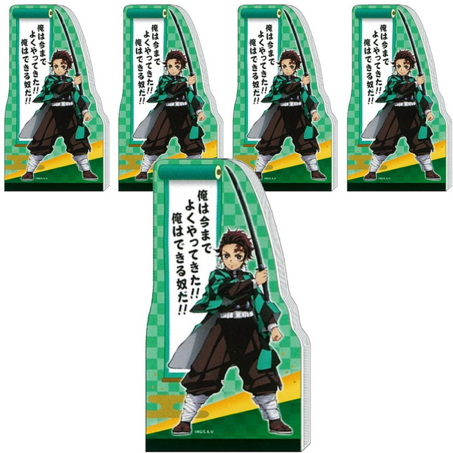 sun-star 日本進口 鬼滅之刃 A6造型便利貼, 炭治郎, 1入, 5個