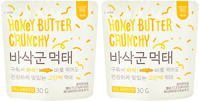 예찬원 바삭군 먹태 허니버터맛, 30g, 2개