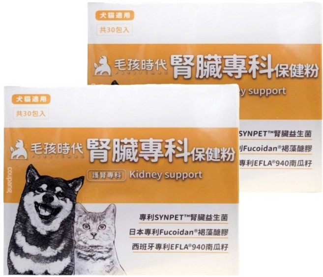 PetsTimes 毛孩時代 腎臟專科保健粉, 護腎, 2盒, 30包