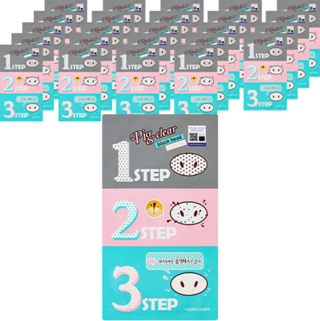 홀리카홀리카 피그 클리어 블랙헤드 3 step 키트 코 팩, 5개입, 5개