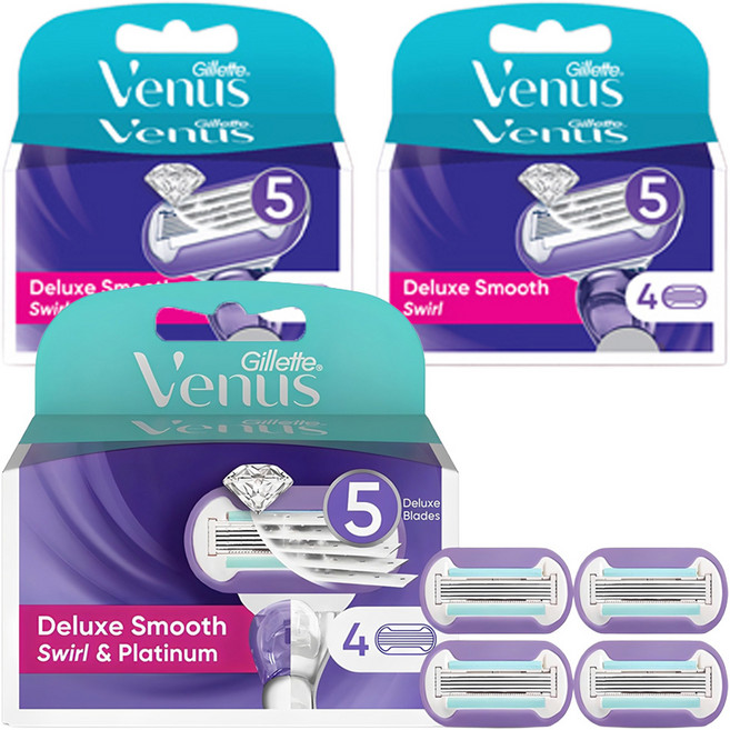 Venus 플렉시볼 스월 면도날, 4개입, 3개