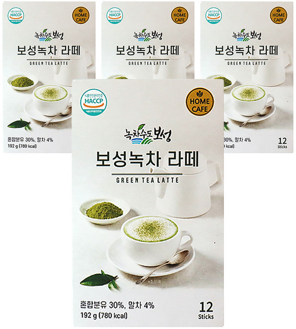 녹차수도보성 보성녹차라떼 분말, 16g, 12개입, 4개
