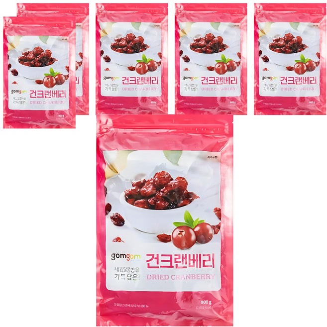 gomgom 蔓越莓乾, 6包, 800g