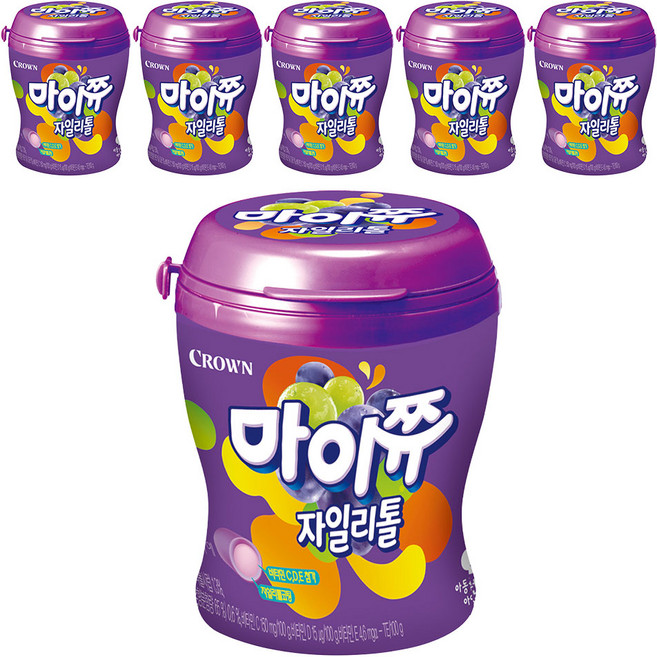 크라운 마이쮸 포도 용기, 110g, 6개