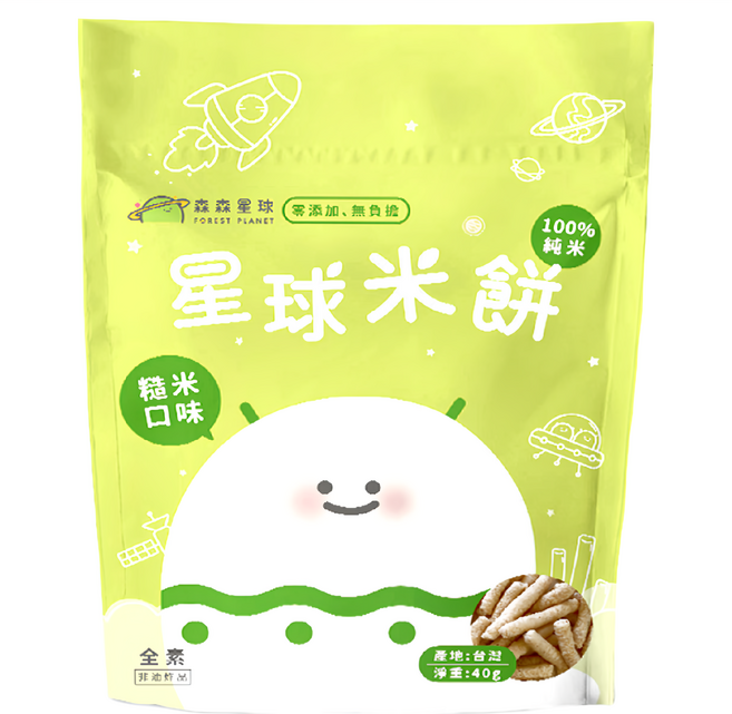 FOREST PLANET 森森星球 米餅, 糙米, 40g, 1包