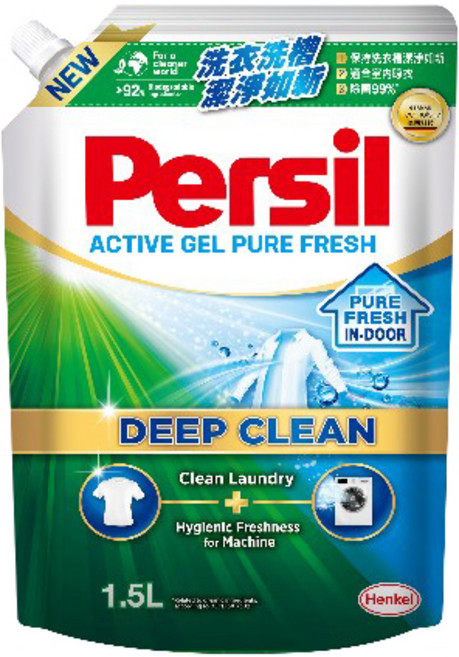 Persil 寶瀅 深層酵解洗衣凝露 補充包 室內晾衣款 99%強力除菌, 1.5L, 1包