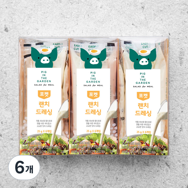 피그인더가든 랜치 드레싱, 150g, 6개