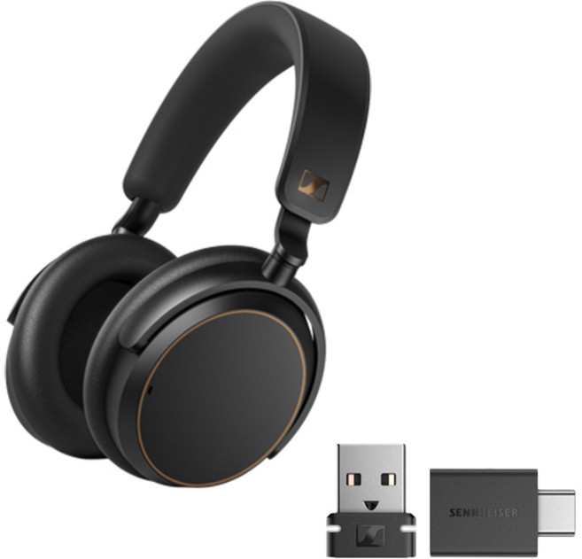 젠하이저 엑센텀 SE 노이즈캔슬링 블루투스 헤드폰 + BTD 600 동글 세트, 블랙 골드, ACAEBT