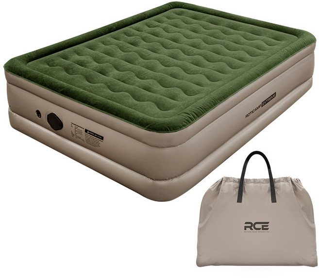 로티캠프 내장 에어펌프 캠핑 휴대용 자충 오토펌프 에어매트, 카키