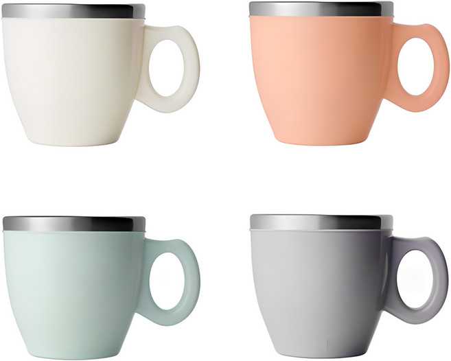 JVR 不鏽鋼馬克杯四色組 280 毫升 白色+粉色+藍色+紫色 韓國製造, 1組