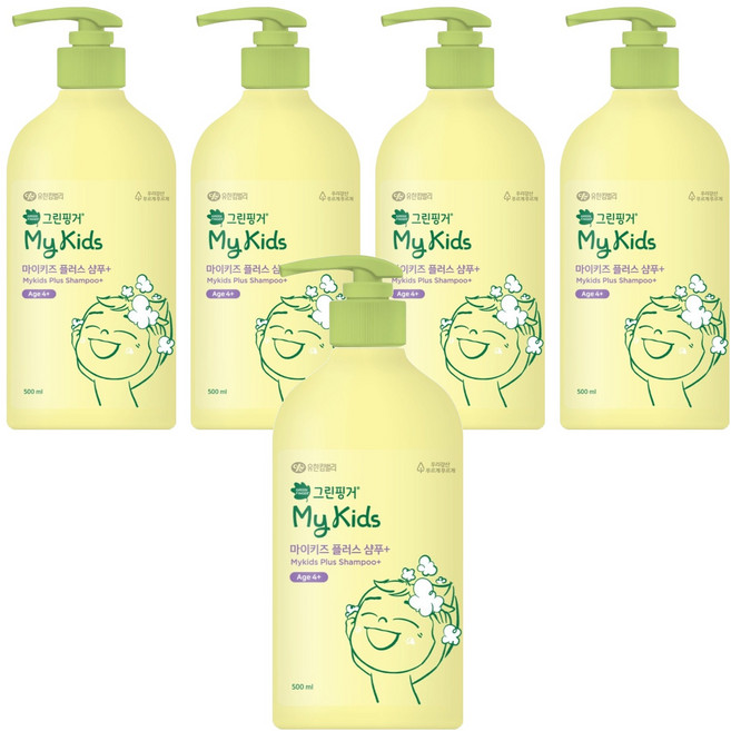 그린핑거 마이키즈 플러스 저자극 샴푸 복숭아향, 500ml, 5개