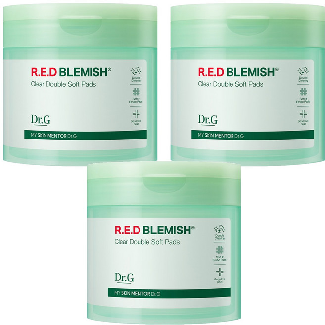 닥터지 레드 블레미쉬 클리어 더블 결 패드 180ml, 60개입, 3개