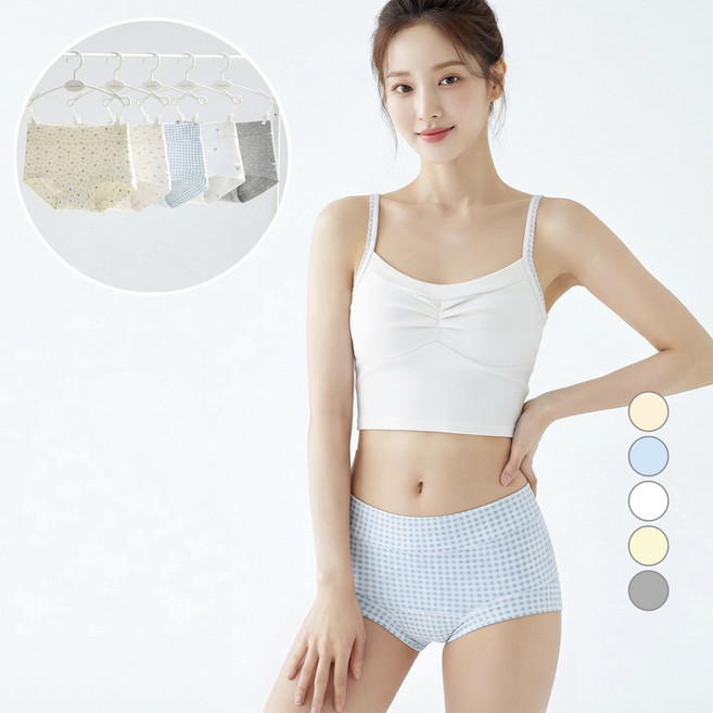 Laladay 女性用純棉日常平口內褲5件組