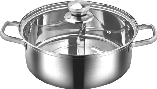 德利生活 304 不鏽鋼鴛鴦湯鍋, 32mm, 不鏽鋼, 1個