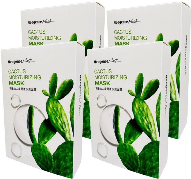 Neogence 霓淨思 希臘仙人掌潤澤保濕面膜, 8片, 4盒