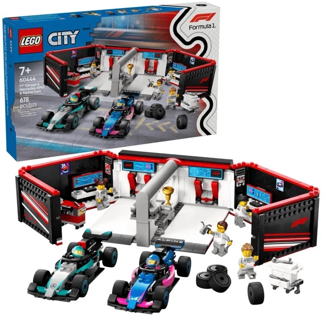 LEGO 60444 城市系列, F1 車庫 MercedesAMG 與 Alpine Set, 1盒