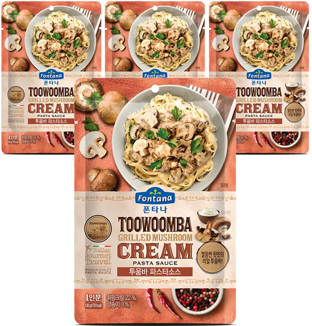 Fontana Toowoomba 烤蘑菇奶油意大利麵醬, 130g, 4個