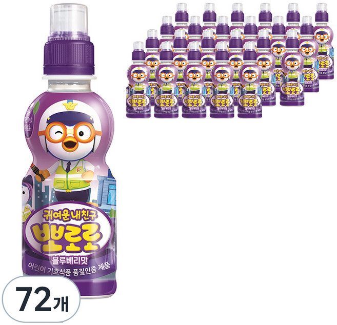 팔도 귀여운내친구 뽀로로 블루베리맛, 235ml, 72개
