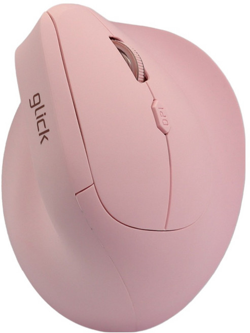 지클릭커 오피스 프로 에르고 버티컬 인체공학 블루투스 무선 무소음 마우스, OP70, 핑크